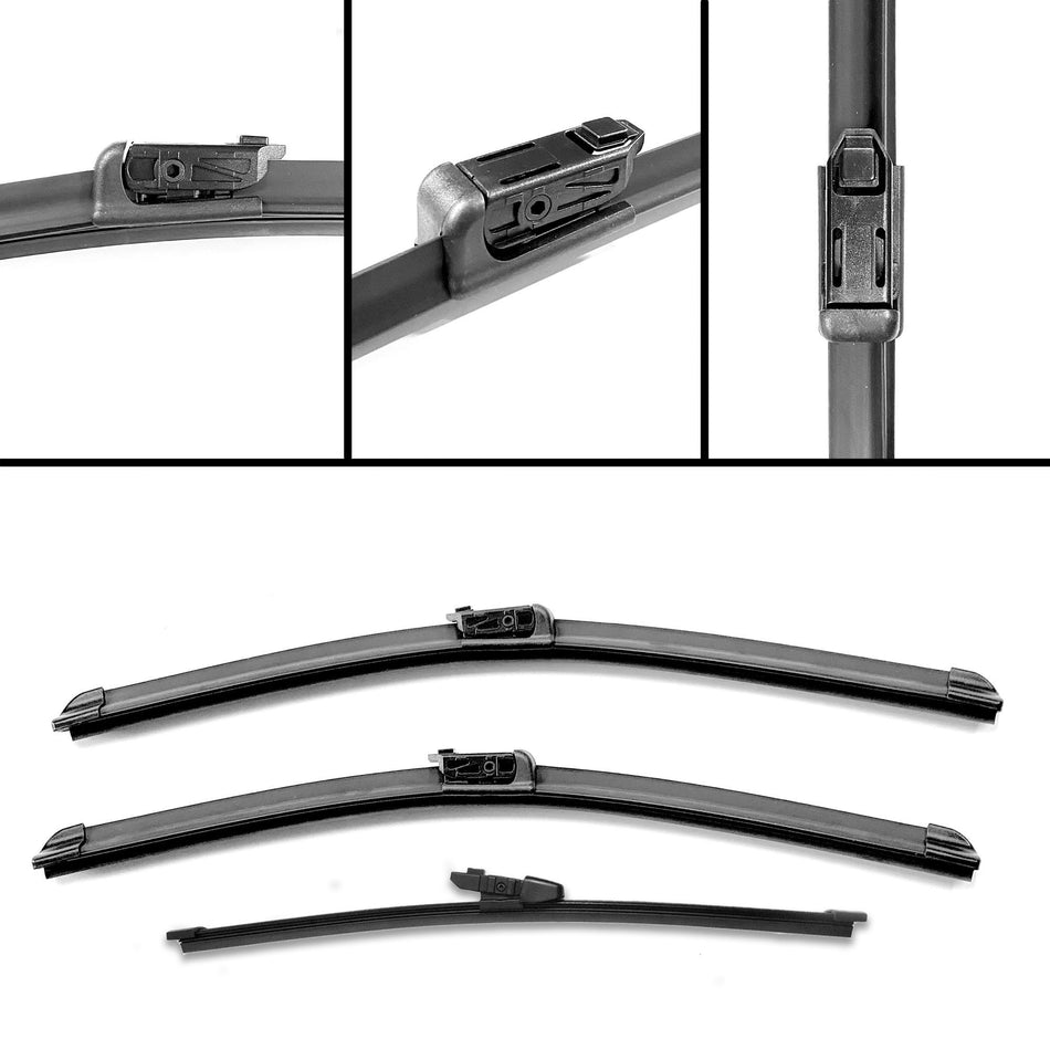 For VW Golf mk7 2012-2020 Front and Rear Windscreen Wiper Blades Set